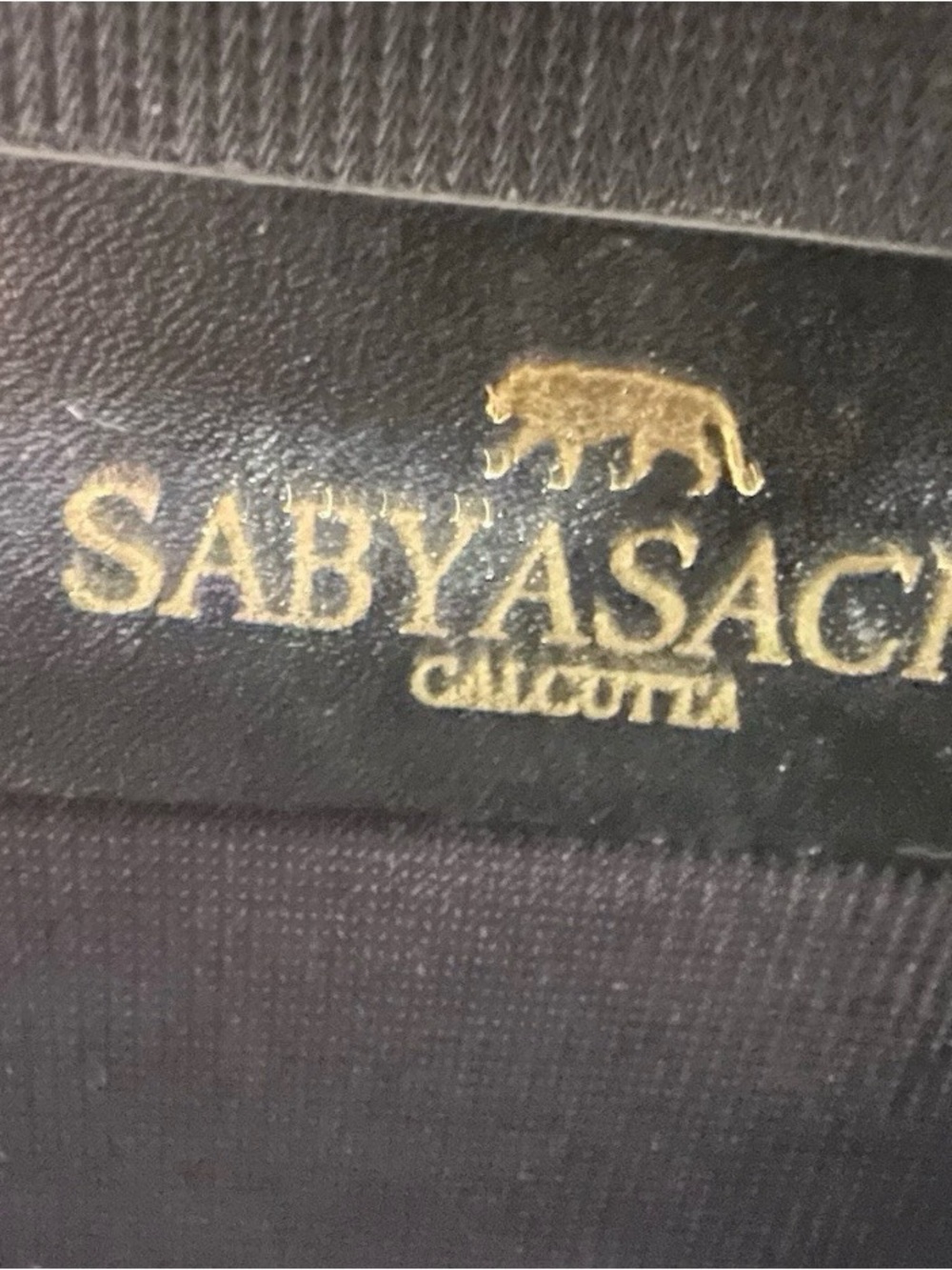 Sabyasachi Black womens Wallet with Gold Logo Accent